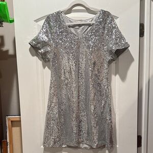 Silver Sequin Dress